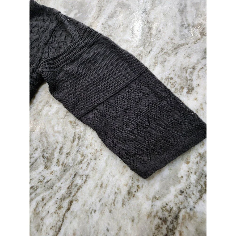 Woman's Sweater Cardigan 1X Black 3/4 Sleeve Plus size - Picture 4 of 6